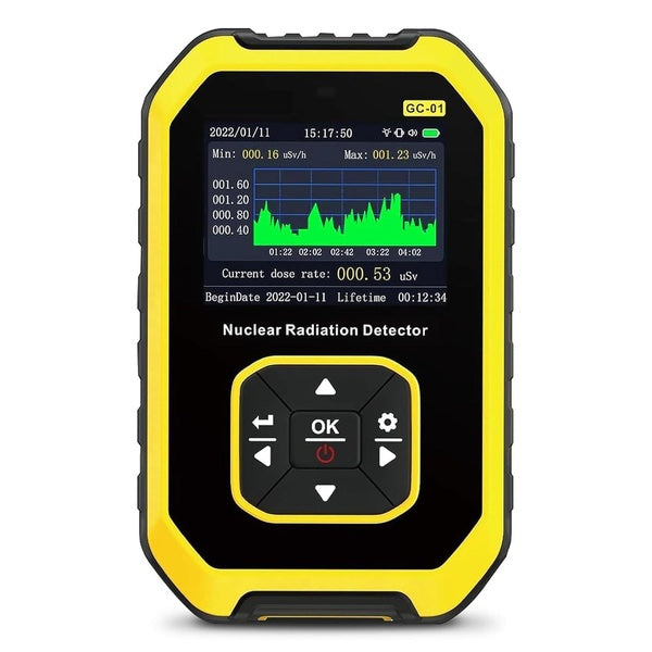 Compteur Geiger Détecteur de rayonnement nucléaire - Dosimètre de rayonnement avec écran LCD, portable, moniteur de rayonnement bêta gamma rechargeab