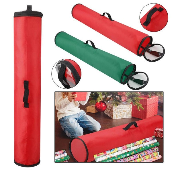 Christmas Wrapping Paper Storage Bag Tidy Extra Long Gift Wrap Organizer with Reinforced Handles Hanging