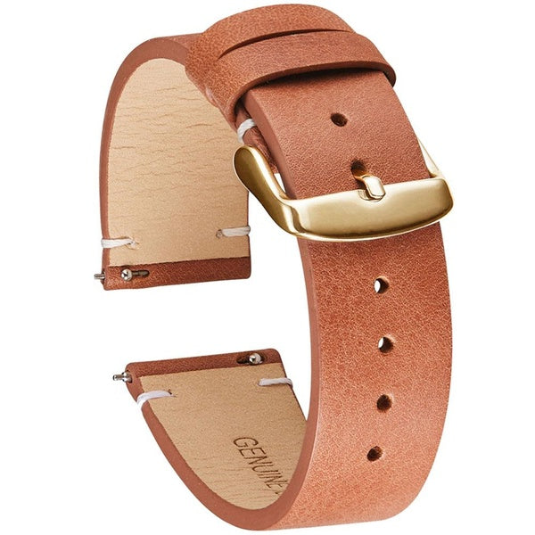 Quick Release Leather Watch Band Top Grain Leather Watch Strap 18mm 20mm 22mm for Men and Women