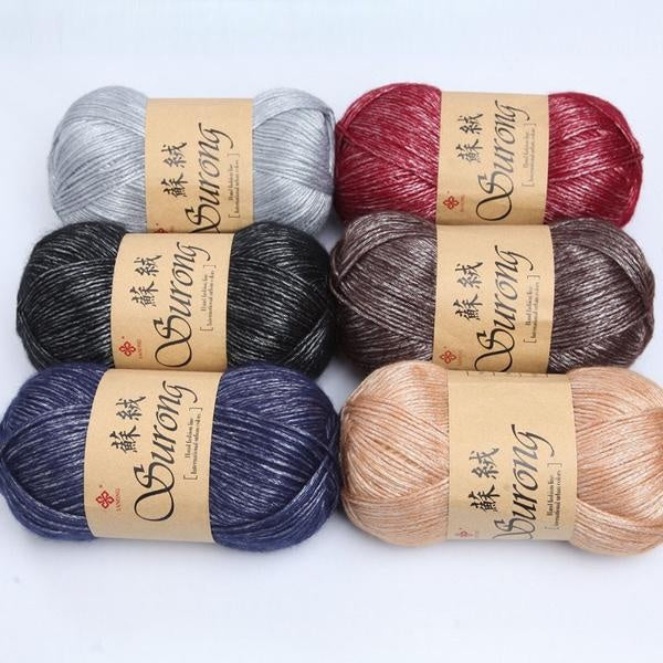 Silk Cotton Yarn for Hand Knitting Thick Yarn knit Sewing Wool Crochet Scarf Sweater Needlework Eco-friendly Thread 1pcs