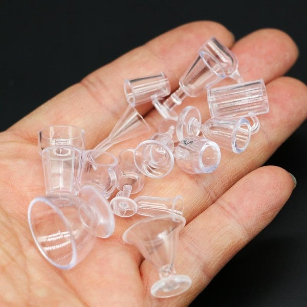 Dollhouse Mini Glasses Cups Beer-Wine Glass 1:12 Doll House Accessories Kids Toy Matron Inn