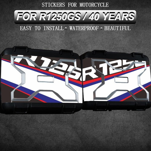 Motorcycle Decals Waterproof Side Box Stickers R 1250 GS Accessories for BMW Vario Case R1250GS R 1250GS R1250 GS GS1250 40 Year