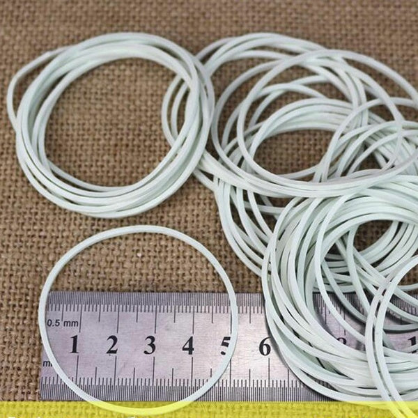 50 PCS Rubber Bands White Color Rubber Elastic Bands Office Home Rubber Band []