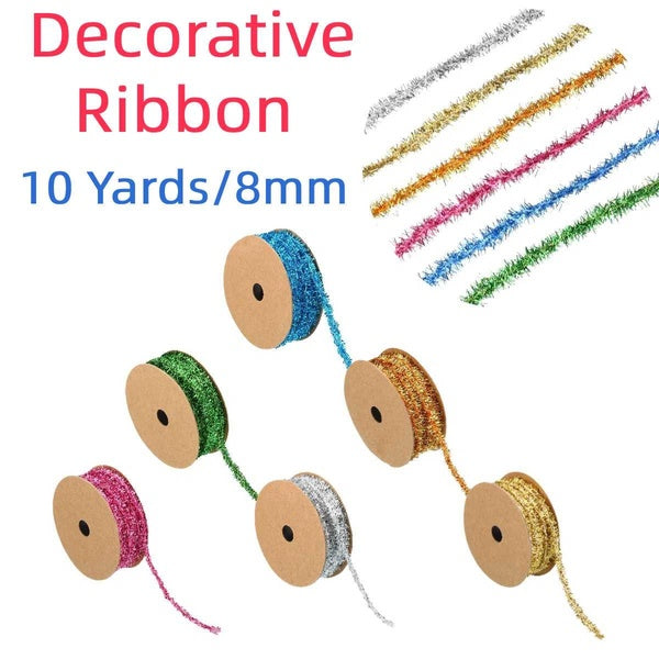 10Yards 8mm Decorative Ribbon Craft Ribbon Sewing Trim Ribbon Embellishment Lace String For Holiday Home Decor Birthday Decor