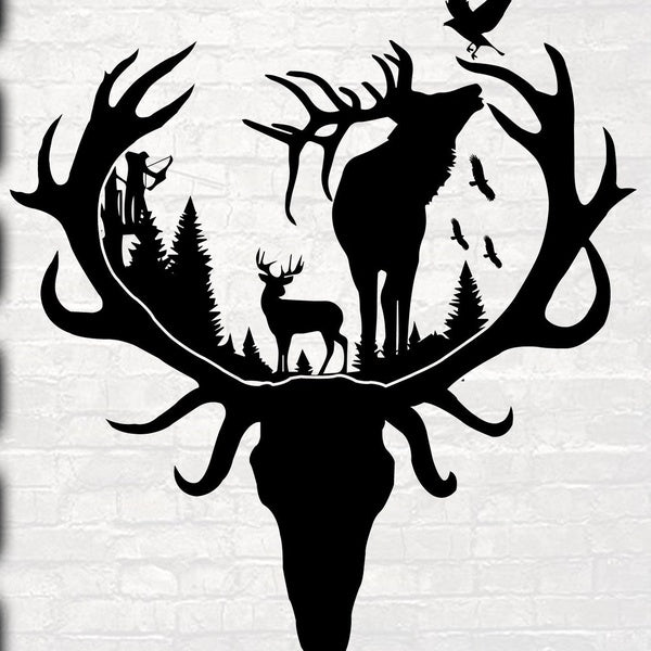 2PCS Outdoor Hunting Deer Hunting Decal Vinyl Sticker