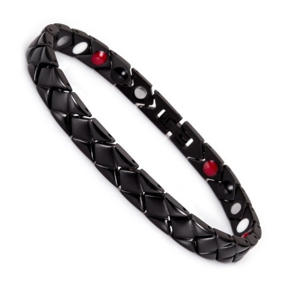 Arrow Stainless Steel Women Black Chain Link Magnetic Benefits Germanium Health Energy Bracelet