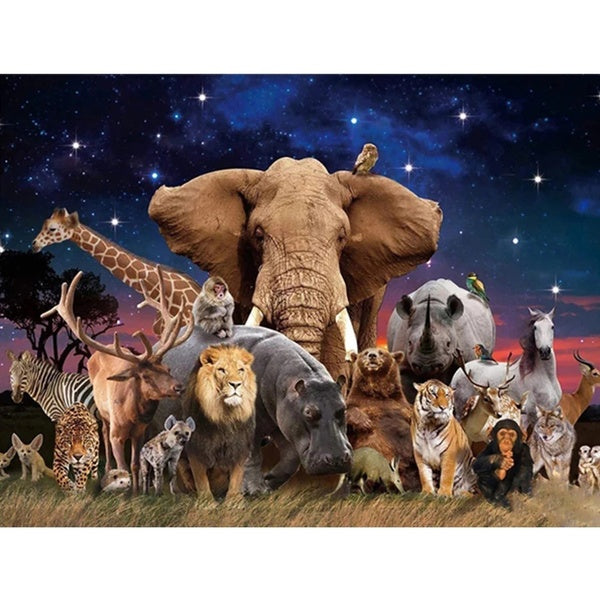 5d Diamond Painting Elephant DIY Mosaic Animal Full Square-Round Drill Diamond Embroidery Cross Stitch Lion Wall Art