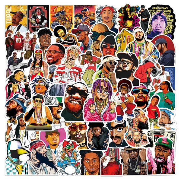 10-50pcs Classic Rap singer stickers Hip hop graffiti Sticker for Girls DIY Luggage Laptop Motorcycle Sticker