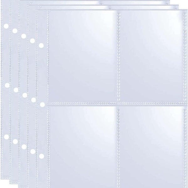 Pochettes pour cartes à collectionner, feuille double face à 3 anneaux en plastique transparent pour carte de baseball pour cartes de football de spo