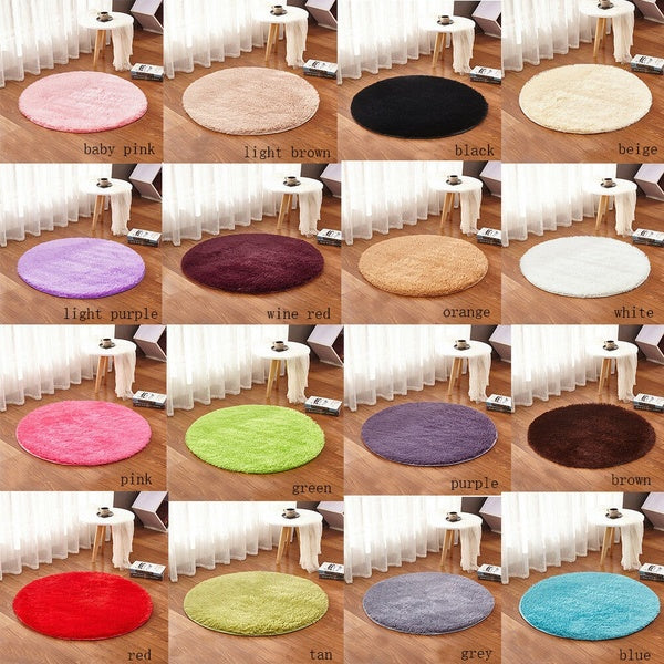 Fluffy Round Rug Carpet Circles Non Slip Rugs Washable Bathroom Living Room Mat Matron Inn