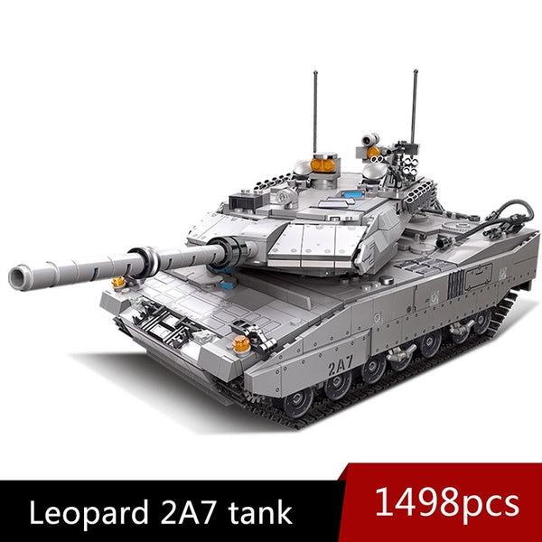 New 1489pcs Moc Leopard 2A7 Tank Brick Army Model Building Blocks Bricks Educational Assembly Children Boys Toys Gifts