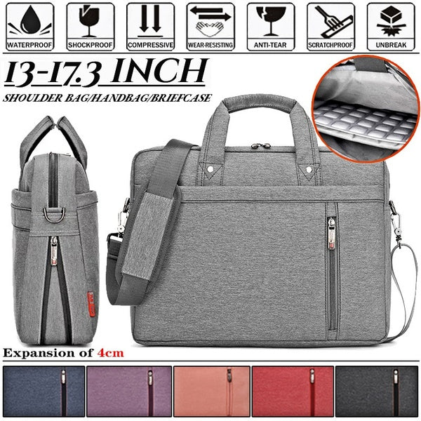 Large Capacity13 14 15.6 16 17.3 Inch Laptop Case Bag Waterproof Notebook Computer Bags Briefcase Office Bag Handbag Tote Shoulder Bag with Dismounta