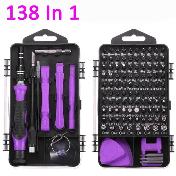 138 In 1 Computer Repair Magnetic Laptop Screwdriver Kit Precision Screwdriver Set Small Impact Screw Driver Kit