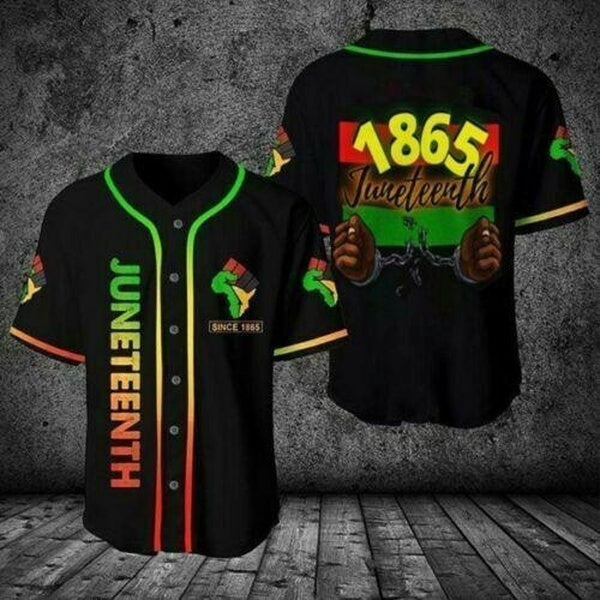 1865 Juneteenth Black Pride 3D BASEBALL JERSEY SHIRT All Over Print