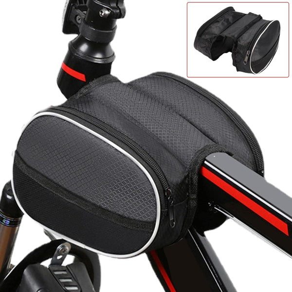 Bike Frame Bag Saddle Bag Waterproof Top Tube Phone Bag, Storage Bag for Road Mountain Cycling Travel Mountain Accessories