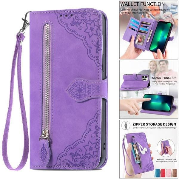 Nouveau luxe gaufrage portefeuille multi fente pour carte Flip étui en cuir pour iPhone 14 ProMax 13 ProMax 12 ProMax 11 ProMax X XR XSMax 8 7 6 6S P