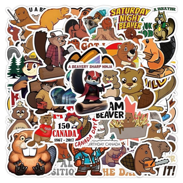 10-50Pcs Cartoon Little Beaver Stickers Cute Beaver Graffiti Stickers for DIY Luggage Laptop Skateboard Motorcycle Bicycle Stickers