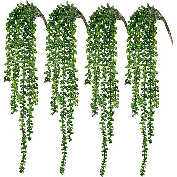 1PC Artificially Suspended Succulent Plants, Skewed Pearl Green Plants, Artificial and Realistic Small Succulent Plants, for The Decoration of The Wa