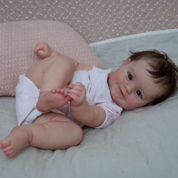 20 Inches Realistic Smiling Reborn Baby Doll Lifelike Newborn Girl Dolls Lifelike Full Silicone Body Dolls
