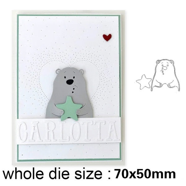 Ours coeur métal matrices de découpe gaufrage découpe cadre matrices de découpe pour bricolage Scrapbooking matrices papier fabrication de cartes déc