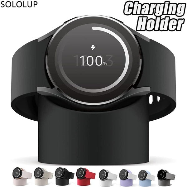 SOLOLUP Charging Holder for Samsung Galaxy Watch 5 4 40mm 44mm 4 classic 42mm 46mm Galaxy Watch 3 41mm 45mm 4 5 Pro Charger Silicone Dock Station Sta