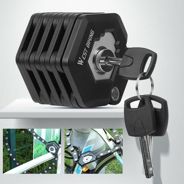 2023 nouveau verrou de vélo pliable vtt vélo de route hambourg serrure haute'sécurité antivol Scooter électrique e-bike cyclisme chaîne serrure