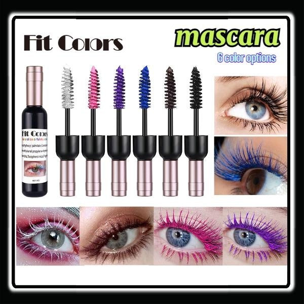 Étape de mascara de couleur d'explosion transfrontalière cos maquillage épais mince mascara de couleur de bouteille de vin rouge