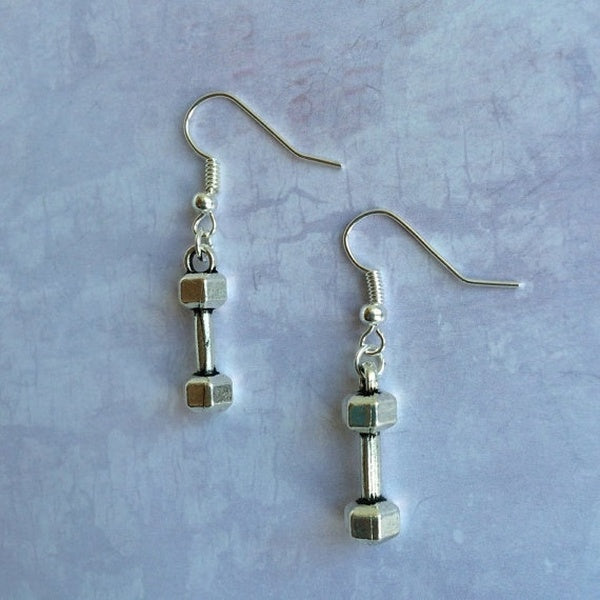 Dumbbell Fitness Earrings - Weight Lifting - Fitness Jewelry - Gym Motivation - Fitness Gifts - Fit Girls - Gym Jewelry - Strength Training
