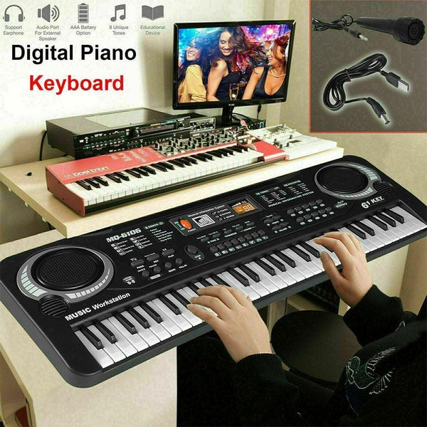 61 Keys Electronic Organ USB Digital Keyboard Piano Musical Instrument Kids Toy With Microphone Electric Piano For Children Kids