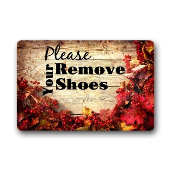 Paillasson lavable personnalisé, veuillez retirer vos chaussures, tapis d'intérieur et d'extérieur, 15,7 "x 23,6"