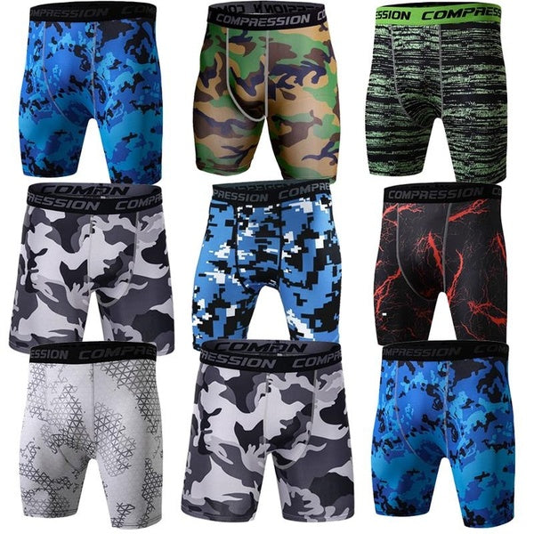 Shorts de Compression Hommes Gym Fitness Camo Bodybuilding Collants Vêtements Natation Séchage Rapide Bas Entraînement Cyclisme Course à Pied Shorts