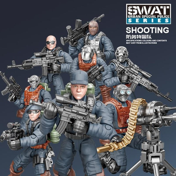 WW2 Military Model Series City SWAT Soldier Equipment DIY Accessories Building Blocks Bricks Toys Gifts