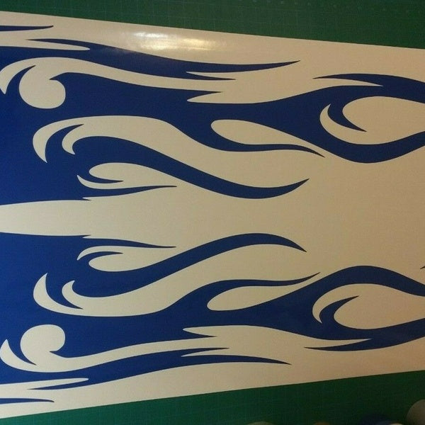 Flame Decal Set Large 12"x 50" Tribal Graphic Body Car Truck Vinyl Sticker