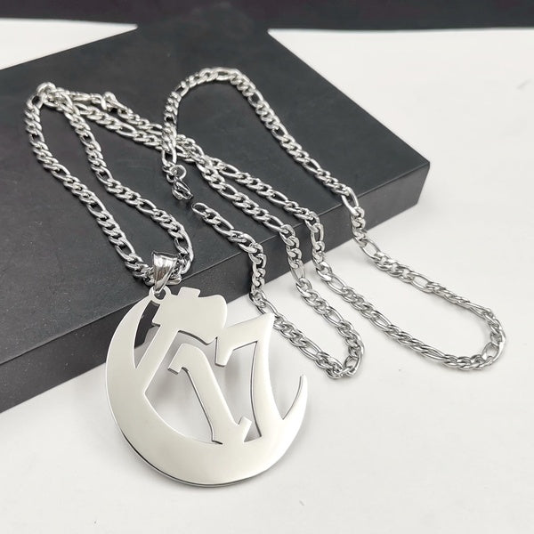 ICP Large Chapter 17 Ouija Macc Juggalo Pendant Charms Stainless Steel NK Curb Chain Necklace 4mm 18-32 Inch Silver Polished