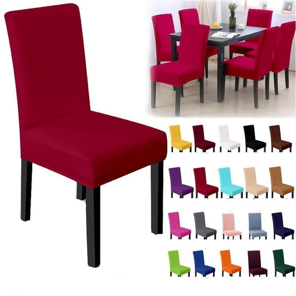 1-2-4-6 pcs Chair Cover Stretch Spandex Soild Color Chair Seat Covers Furniture Protector for Dining Room Wedding Banquet Hotel Party Christmas Home
