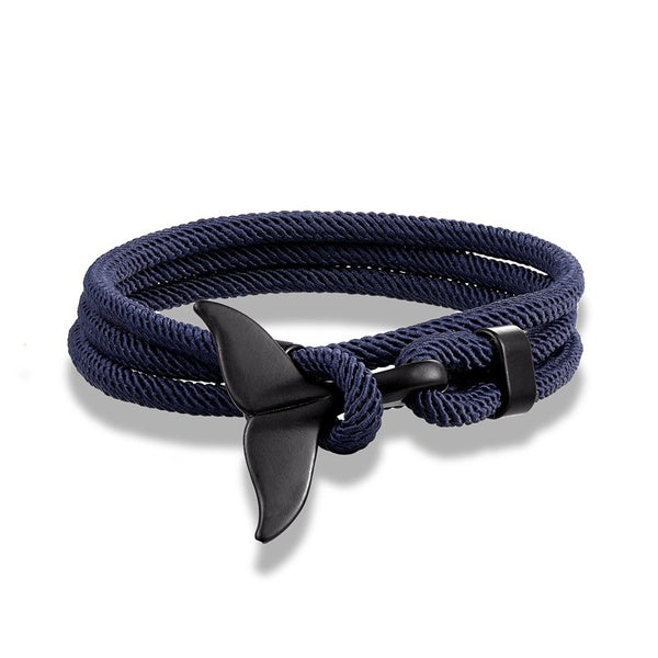 Mode baleine queue Bracelets hommes multicouche charme survie corde Bracelet mâle femmes marine Style Wrap métal Sport crochet