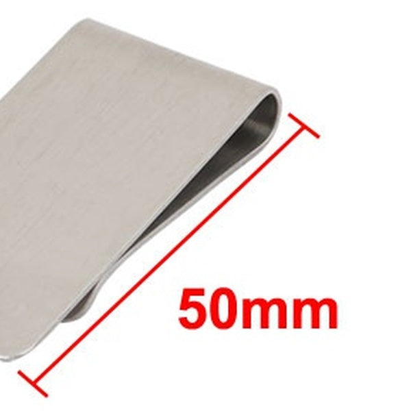 Stainless Steel Cash Money Clip Credit Card Holder Brushed Silver Tone