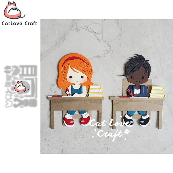 Catlove Homework on the desk Metal Cutting Dies Scrapbooking Stencil Die Cuts Card Making DIY Craft Embossing New Dies For 2021