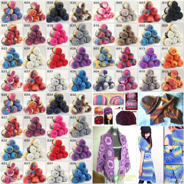 HOT! Sale Lot of 6balls X 50gr Colorful Hand Knitting DIY Scarf Wrap Sweater Chunky Super Soft Warm Wool Yarn Professional sales of yarn, please pay