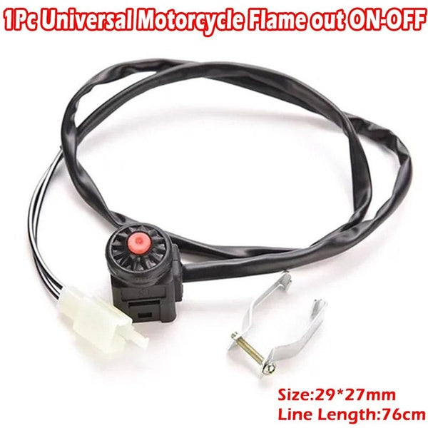 1Pc Universal Motorcycle Flame Out-Kill on-off Red Push Button Horn Starter Dirt Bike for 22mm Handlebar Mounted