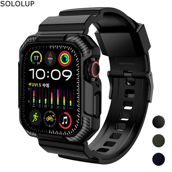 SOLOLUP TPU Case+strap for Smart Watch Ultra 2-Ultra 49mm 9 8 7 45mm 41mm Sport Belt Wristband Band Screen Protector Cover Replacement Accessories fo