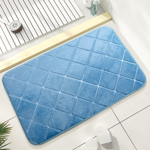 1pc Memory Foam Bath Mat 16" X 24", Super Soft Absorbent Bathroom Mats, Non Slip Bathroom Rugs, Machine Washable Bath Rugs For Bathroom Floor