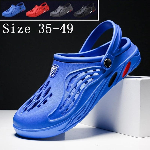 Été hommes sandales lumière EVA hommes chaussures décontractées trou chaussures sabots amoureux maison jardin extérieur mâle plage pantoufles plates