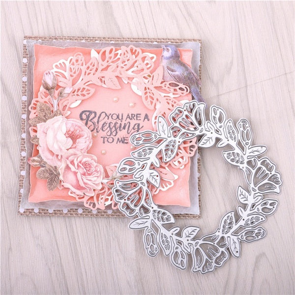 DIY Flower Wreath Metal Cutting Dies Wreath Stencils Scrapbooking Photo Album Decorative Embossing Crafts Die Cuts