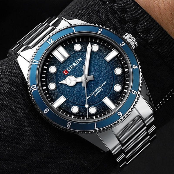 Montres d'affaires de luxe montre à Quartz étanche en acier inoxydable pour hommes montre de conception lumineuse marque CURREN