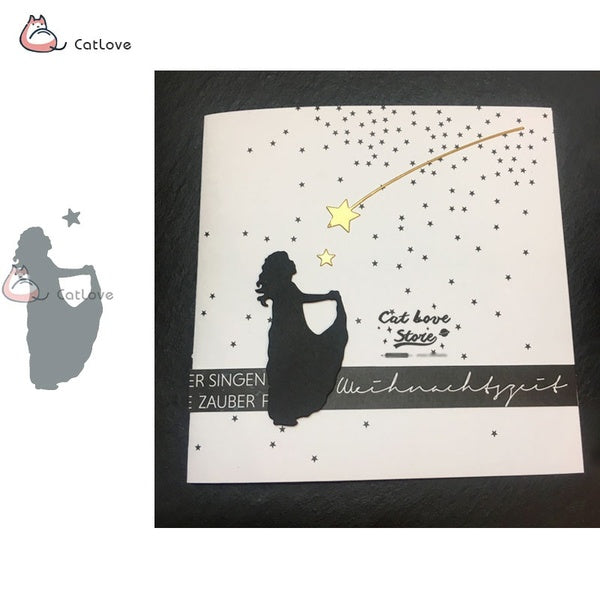 Lovely Star Girl Metal Cutting Dies Stencils For DIY Scrapbooking Paper Card Decorative Craft Dies Embossing Die Cuts New 2019