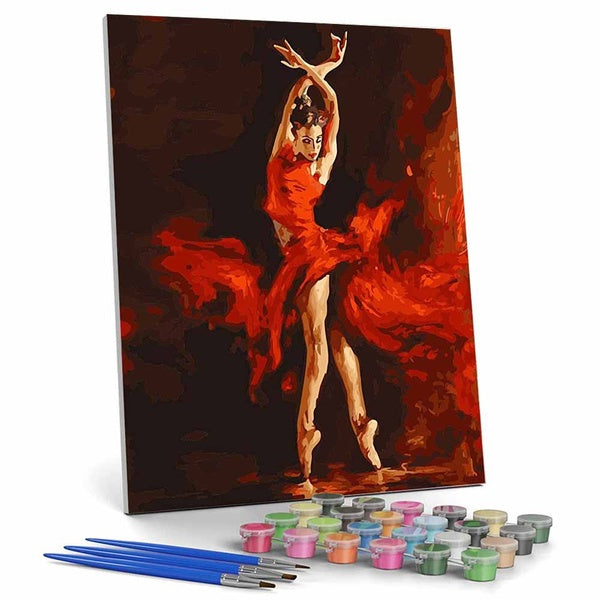 FIYO Diy Dance Paint by Numbers Kits for Adults and Kids Beginner on Canvas Fashion Oil Painting Wall Art for Gift( No Frame )