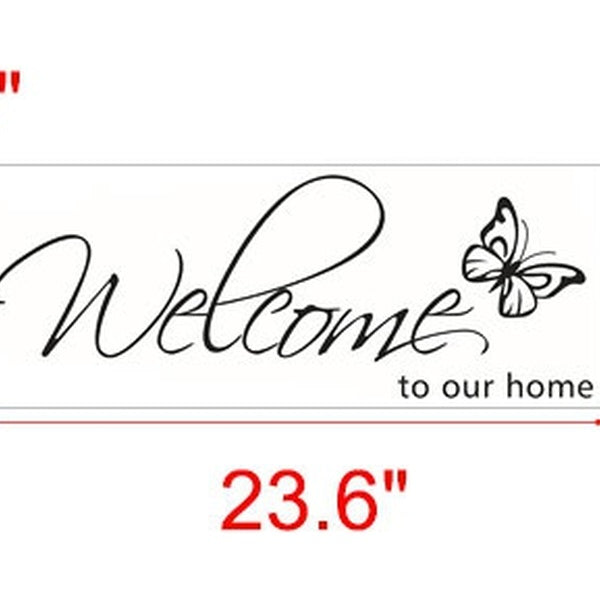 Welcome Text Pattern Wall Stickers Removable Art Decals for Home Living Room