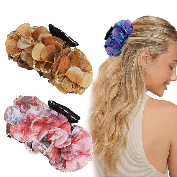 Colorful flower hair accessories, hair accessories for elegant women, birthday gifts, engagement hair accessories, fashionable handmade hair clips