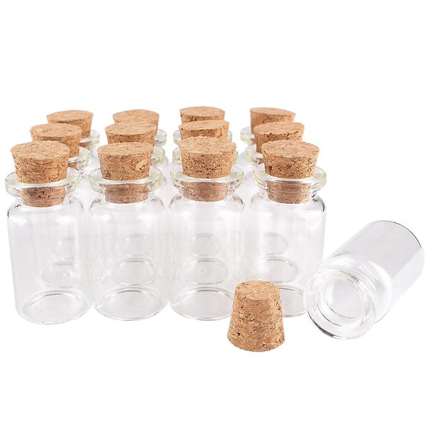 10 pieces 7ml Glass Bottles with Cork Stopper 22*40mm Mini Glass Jars Glass Vials for DIY Crafts Gift